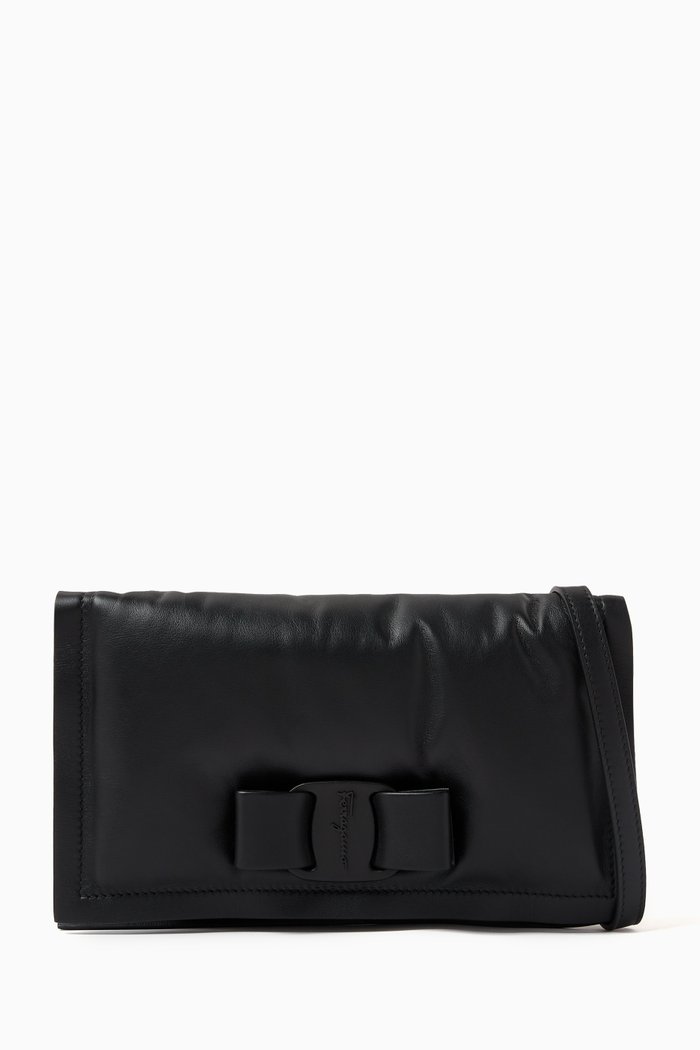 

Mini Viva Bow Bag in Calf Leather, Black