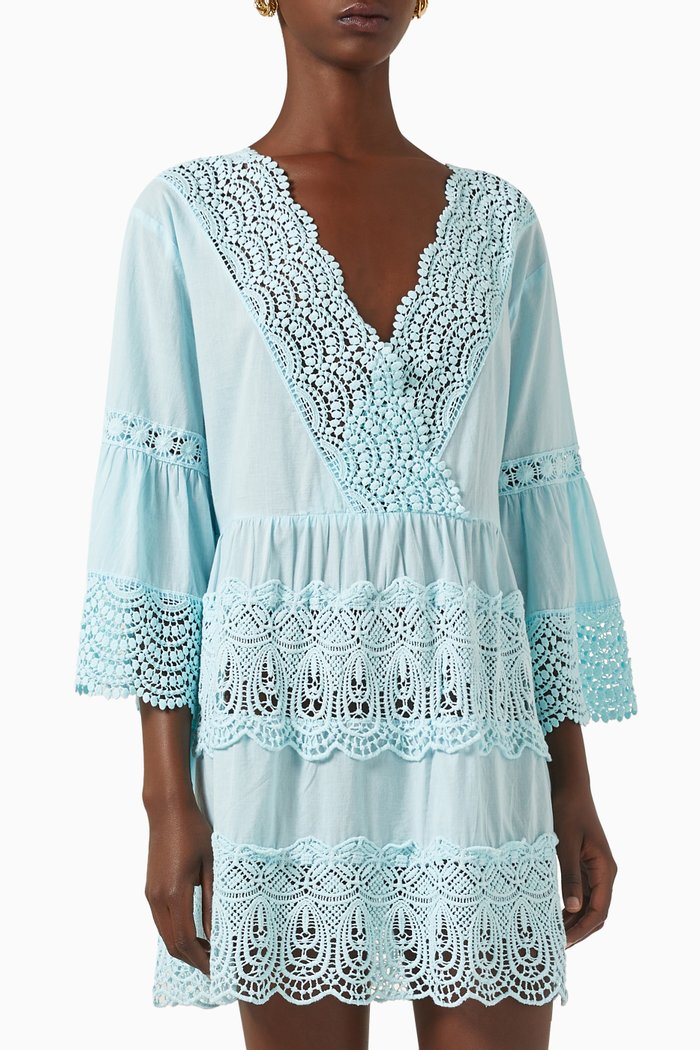 

Vanessa Dress in Cotton, Blue