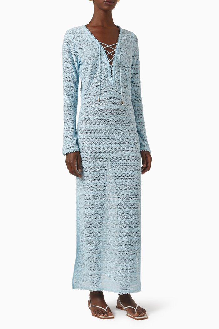 

Maddison Maxi Dress in Lace, Blue
