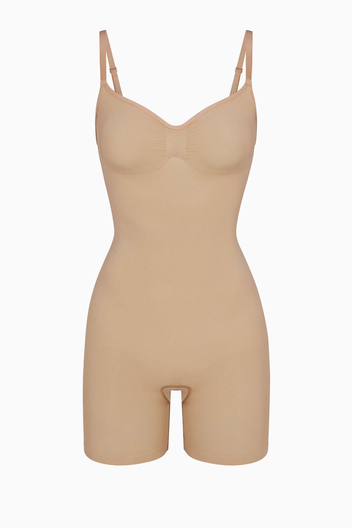 

Seamless Sculpt Mid Thigh Bodysuit, Grey