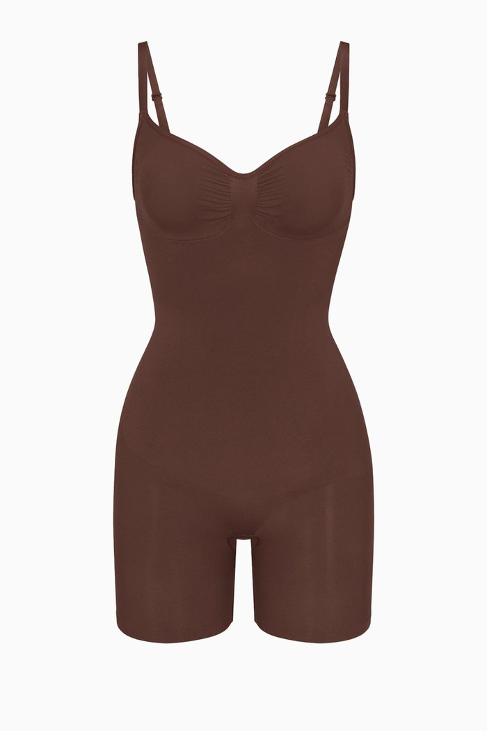 

Seamless Sculpt Mid Thigh Bodysuit, Brown