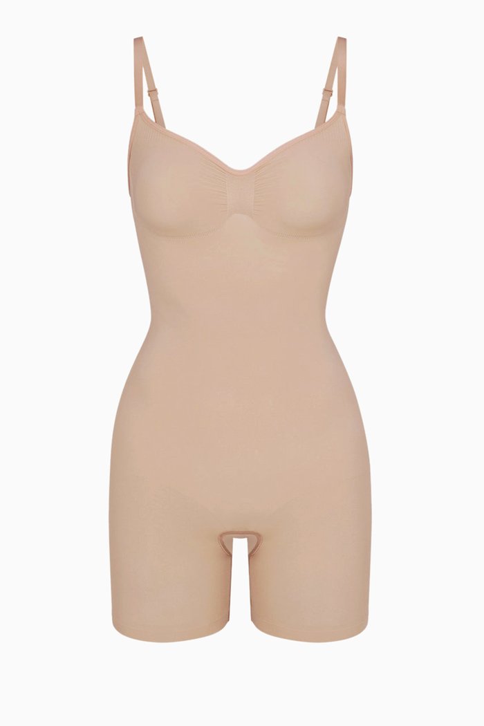 

Seamless Sculpt Mid Thigh Bodysuit, Brown