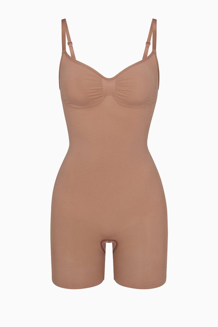

Seamless Sculpt Mid Thigh Bodysuit, Brown