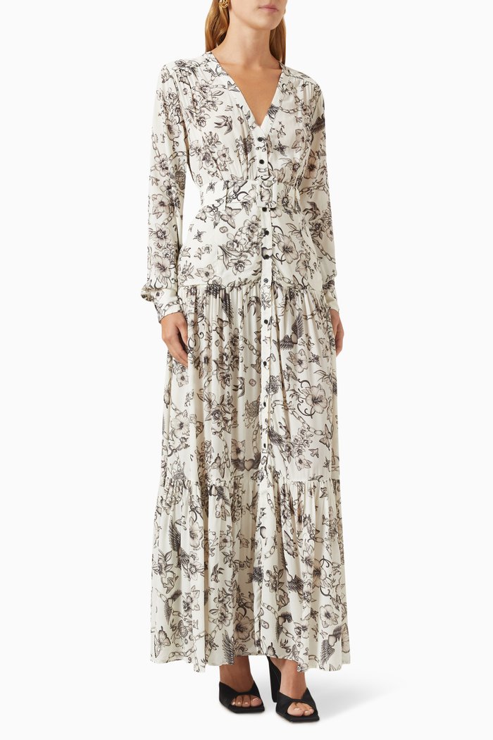 

Costantino Tattoo-print Shirt Dress in Viscose, Black