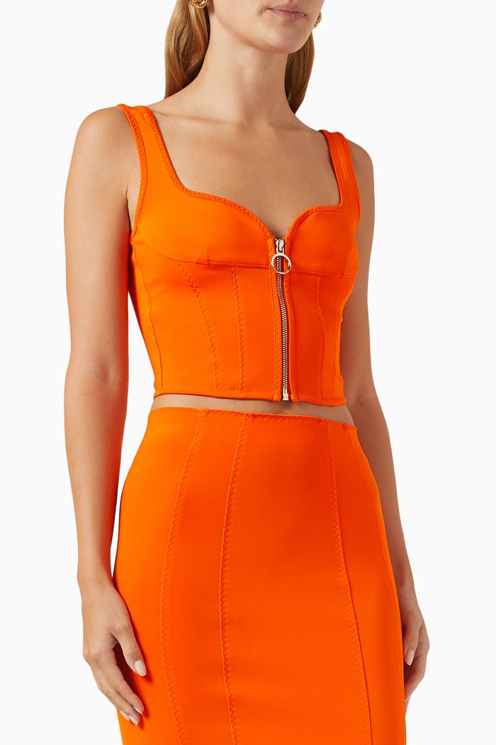 

Traditore Top in Stretch Neoprene, Orange