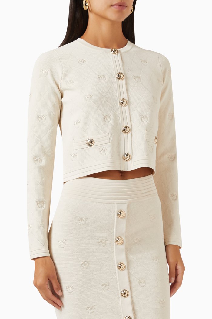 

Navarra Cardigan in Viscose-blend Knit, Neutral