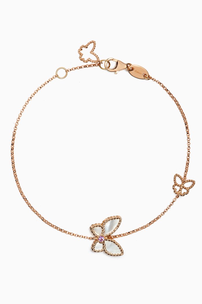 

Farfasha Petali del Mare Butterfly Amethyst & Mother of Pearl Bracelet in 18kt Rose Gold