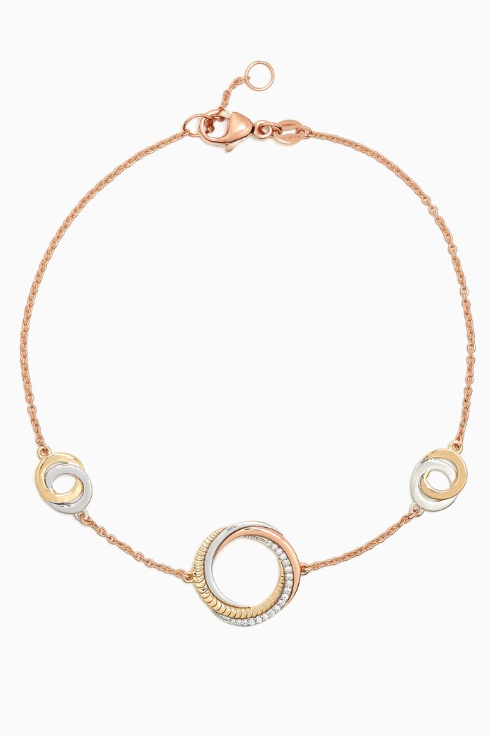 

Revolve Trio Diamonds Bracelet in 18kt Mixed Gold, Multicolour