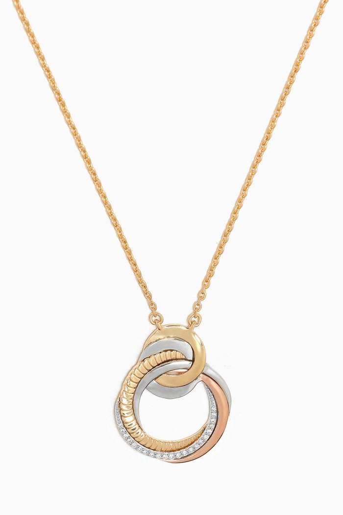 

Revolve Trio Diamond Necklace in 18kt Mixed Gold, Multicolour