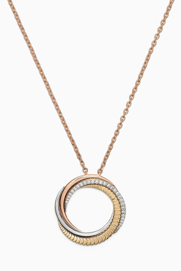 

Revolve Trio Diamond Necklace in 18kt Mixed Gold, Multicolour