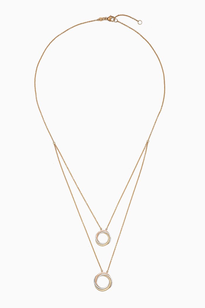 

Revolve Trio Diamond Double Layer Necklace in 18kt Mixed Gold, Multicolour
