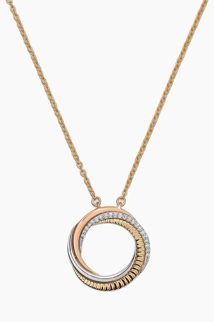 

Revolve Trio Diamond Necklace in 18kt Mixed Gold, Multicolour