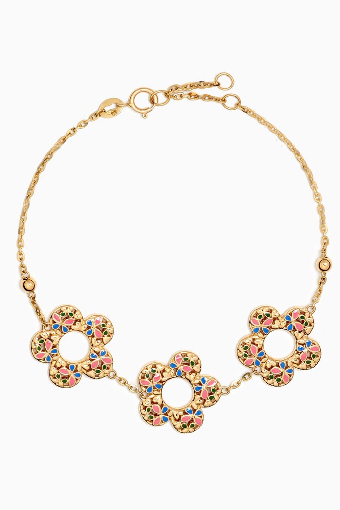 

Farfasha Bloom Three Motif Bracelet in 18kt Gold, Yellow