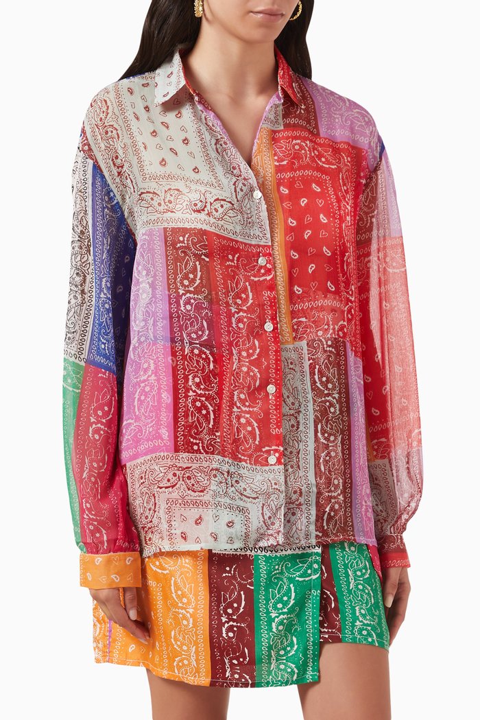 Multi Bandana Oversized Shirt, Multicolour