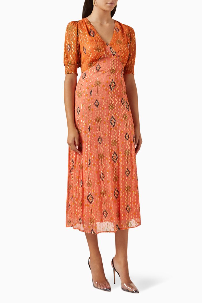 

St Tropez Katia Midi Dress, Orange