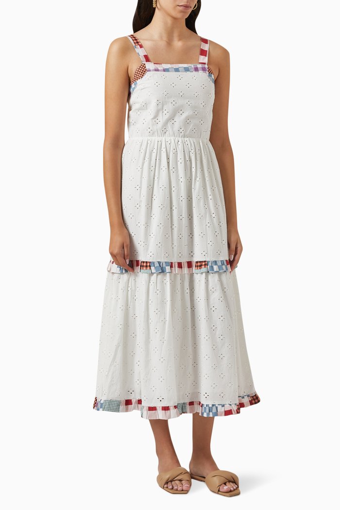 

Clash Check Dress in Cotton, Neutral