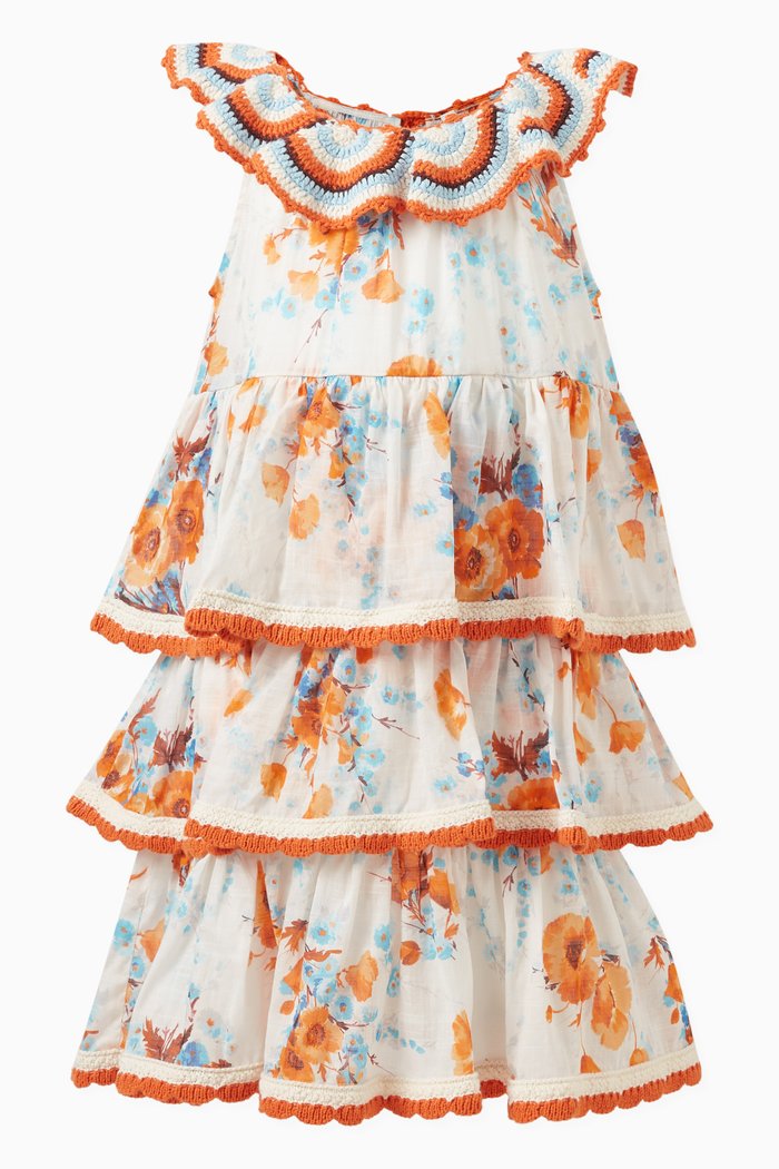 

Halcyon Scallop Crochet Dress in Cotton, Multicolour
