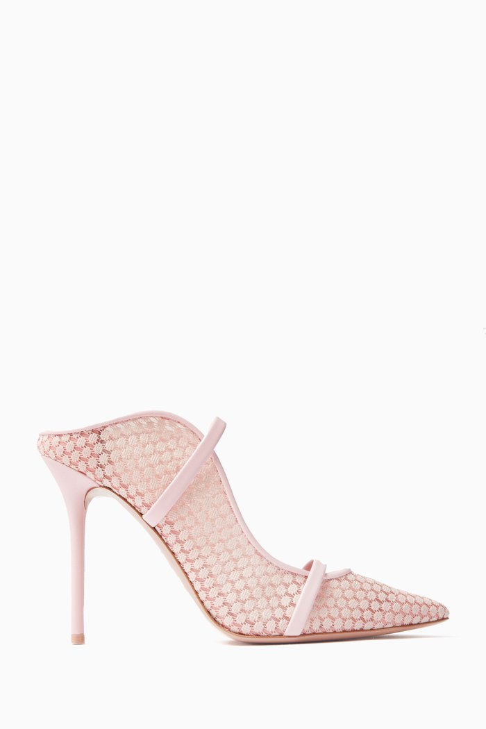 

Maureen 100 Mules in Lace Mesh, Pink