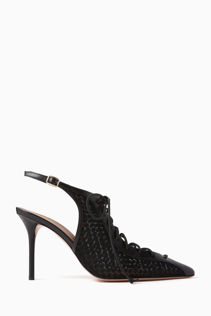 

Alessandra 85 Slingback Pumps in Lace Mesh, Black