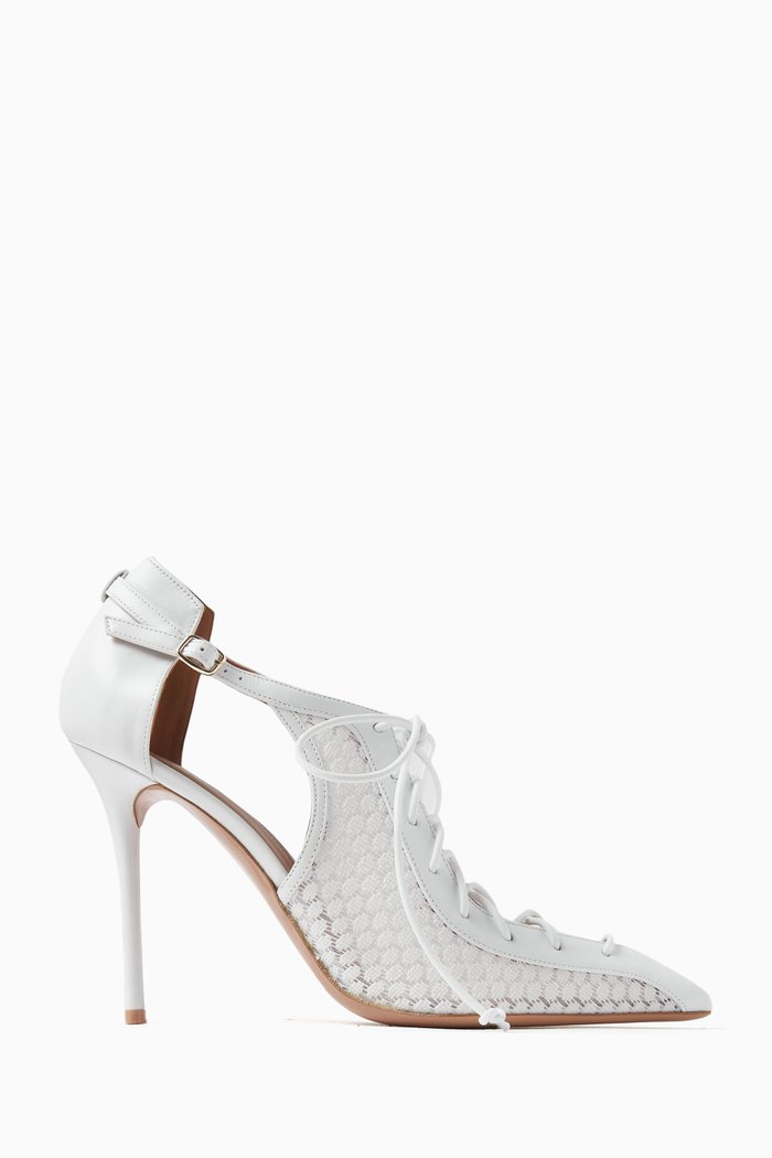 

Montana 100 Lace-up Pumps in Lace Mesh, White