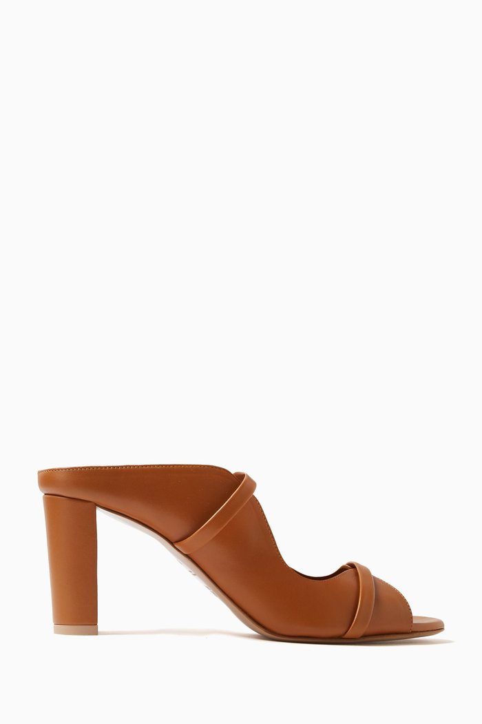 Norah 70 Mules in Nappa Leather, Brown