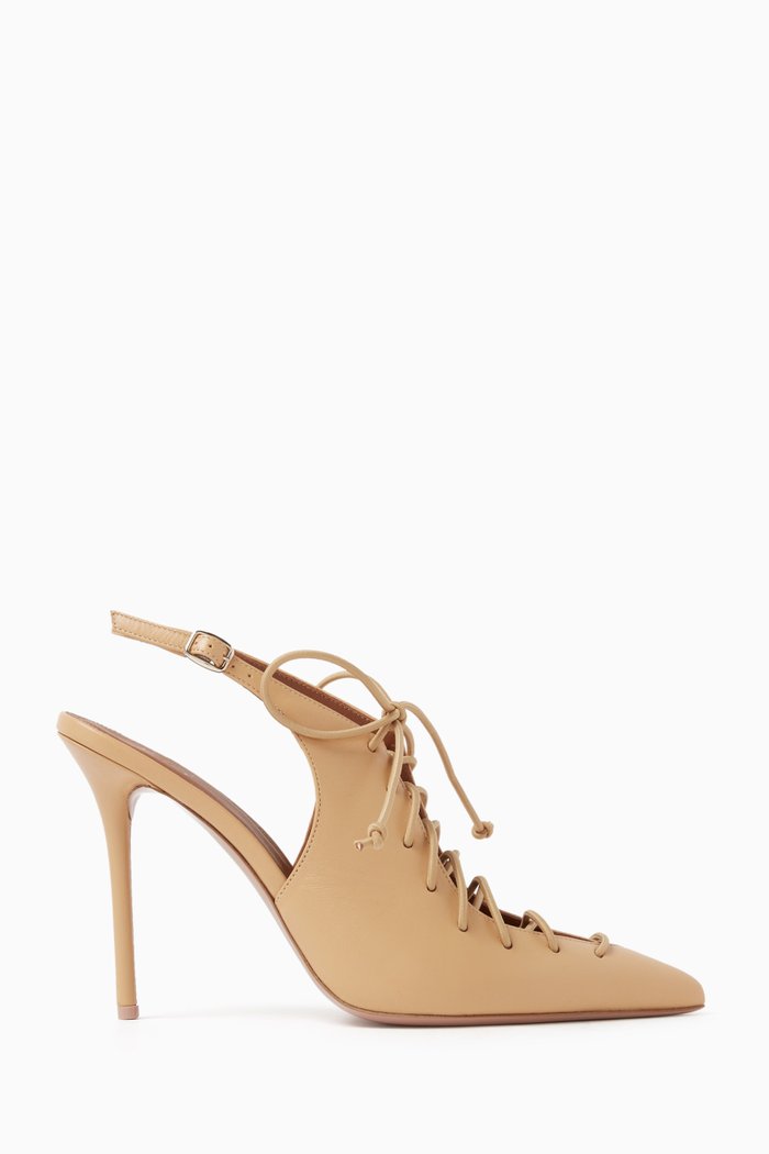 

Alessandra 100 Lace-up Pumps in Nappa, Neutral