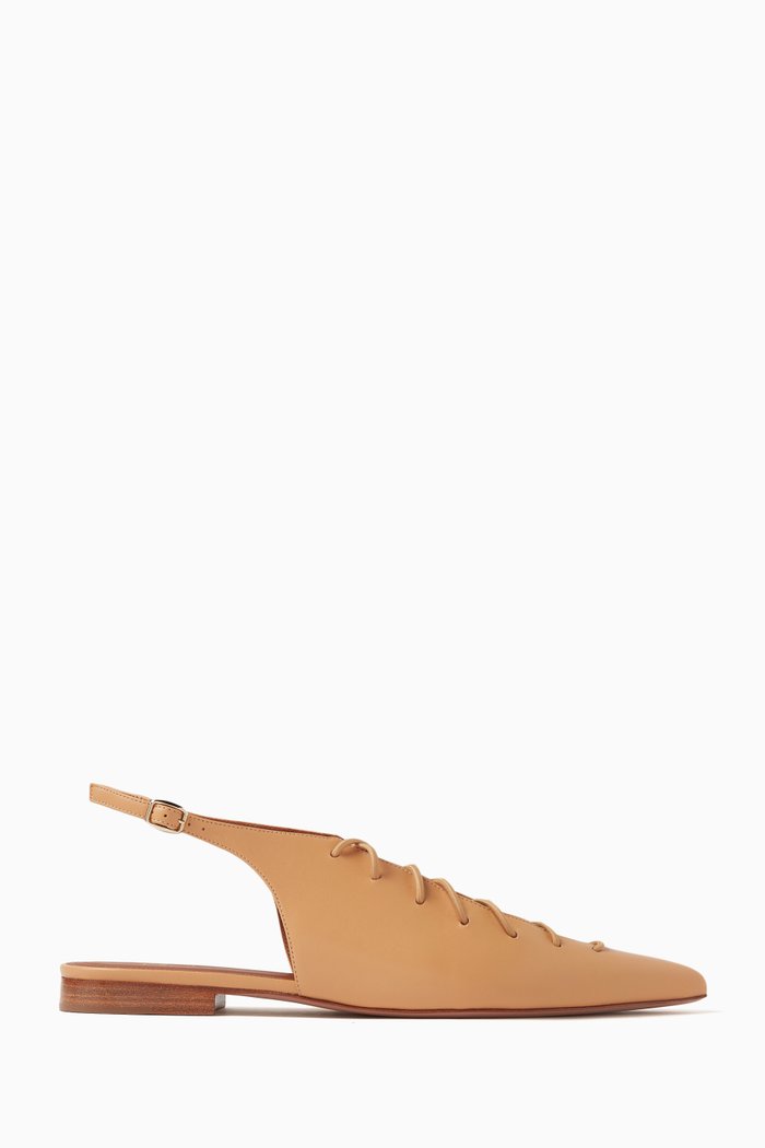 

Alessandra 10 Lace-up Mules in Nappa, Neutral