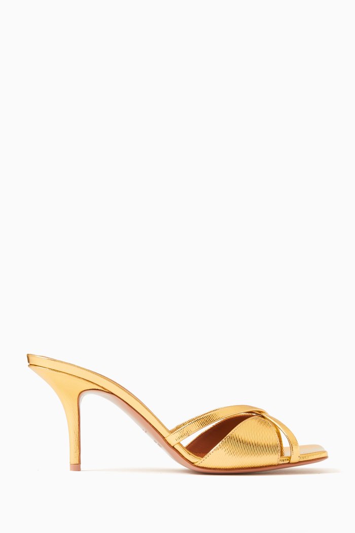 

Penn 70 Mules in Embossed Leather, Gold