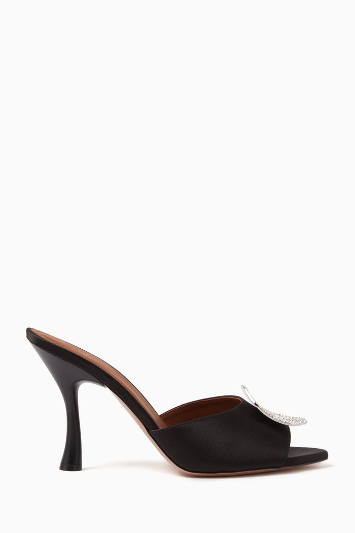 

Josia 90 Mule Sandals in Satin, Black