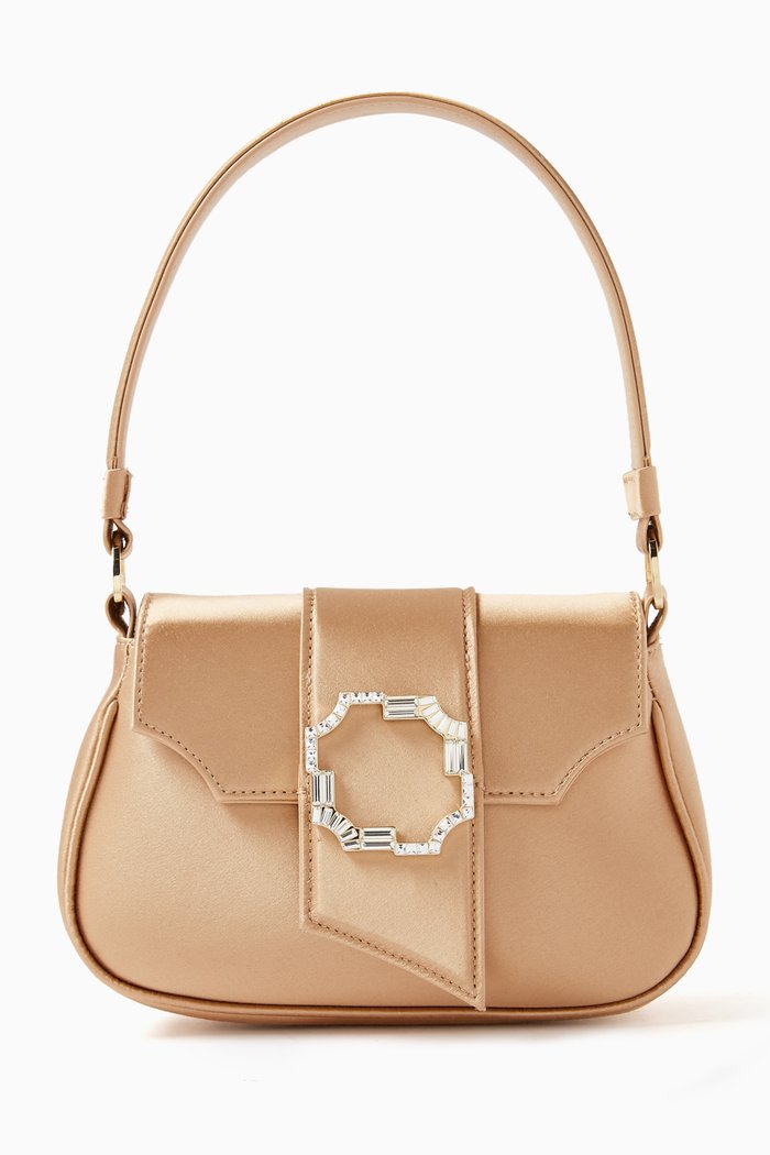 

Mini Olivia Shoulder Bag in Satin, Neutral