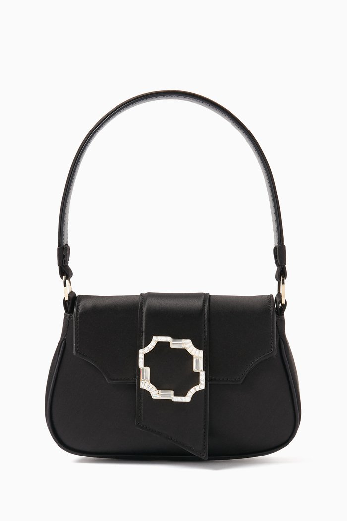 

Mini Olivia Shoulder Bag in Satin, Black