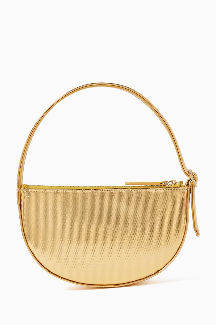 

Mini Kitty Shoulder Bag in Embossed Metallic-leather, Gold