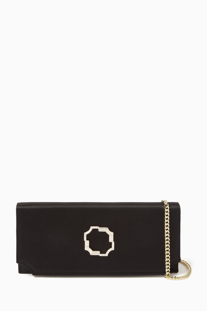 

Vivien Clutch Bag in Satin, Black