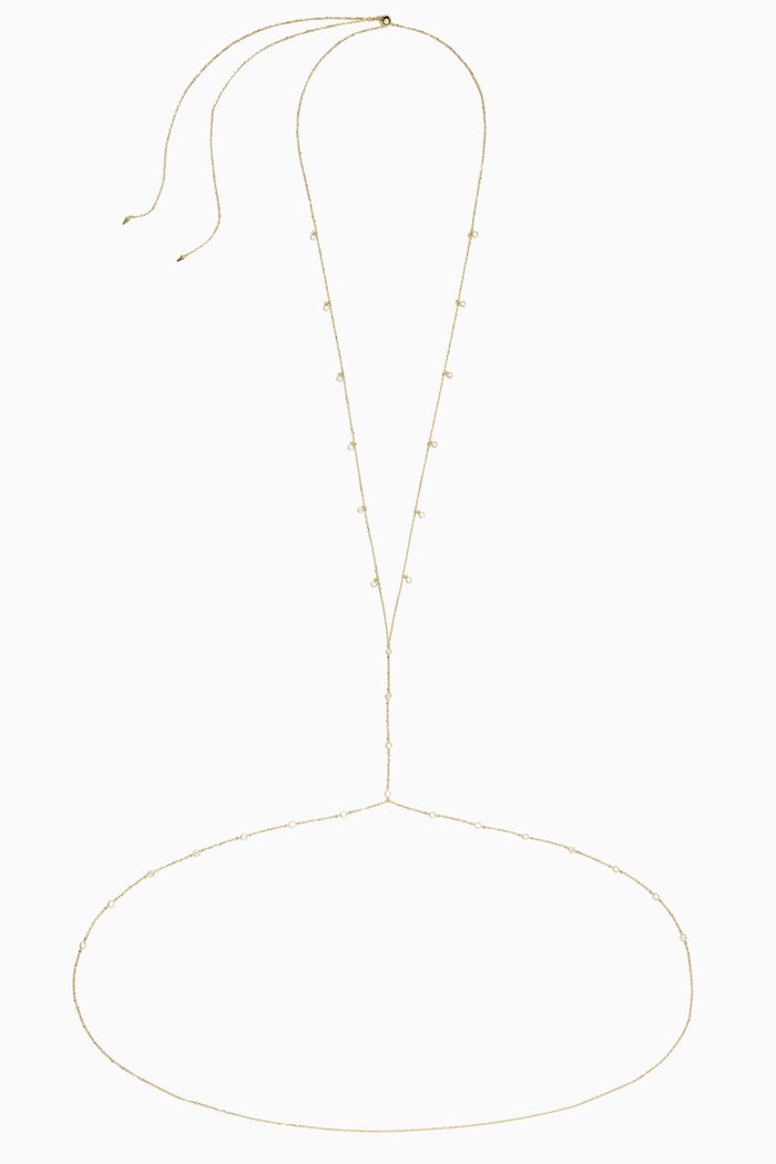 

CZ Bezel Shaker Body Chain in 14kt Gold-plated Sterling Silver, Yellow