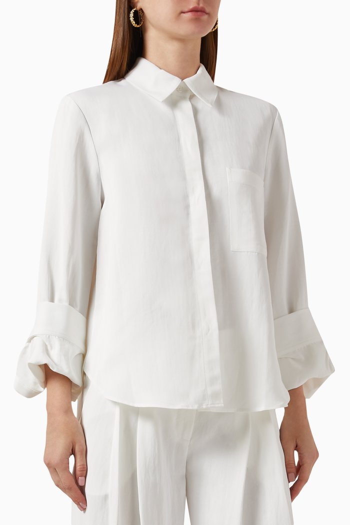 

Boyfriend Shirt in Linen Blend, White