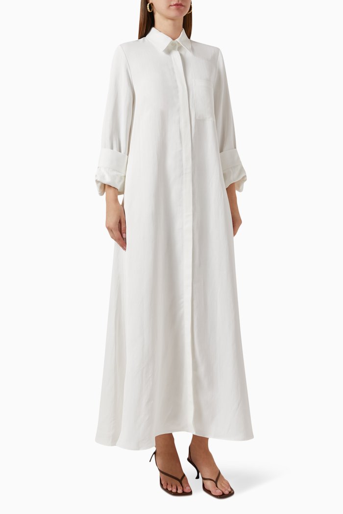 

Jennys Gown in Linen Blend, White