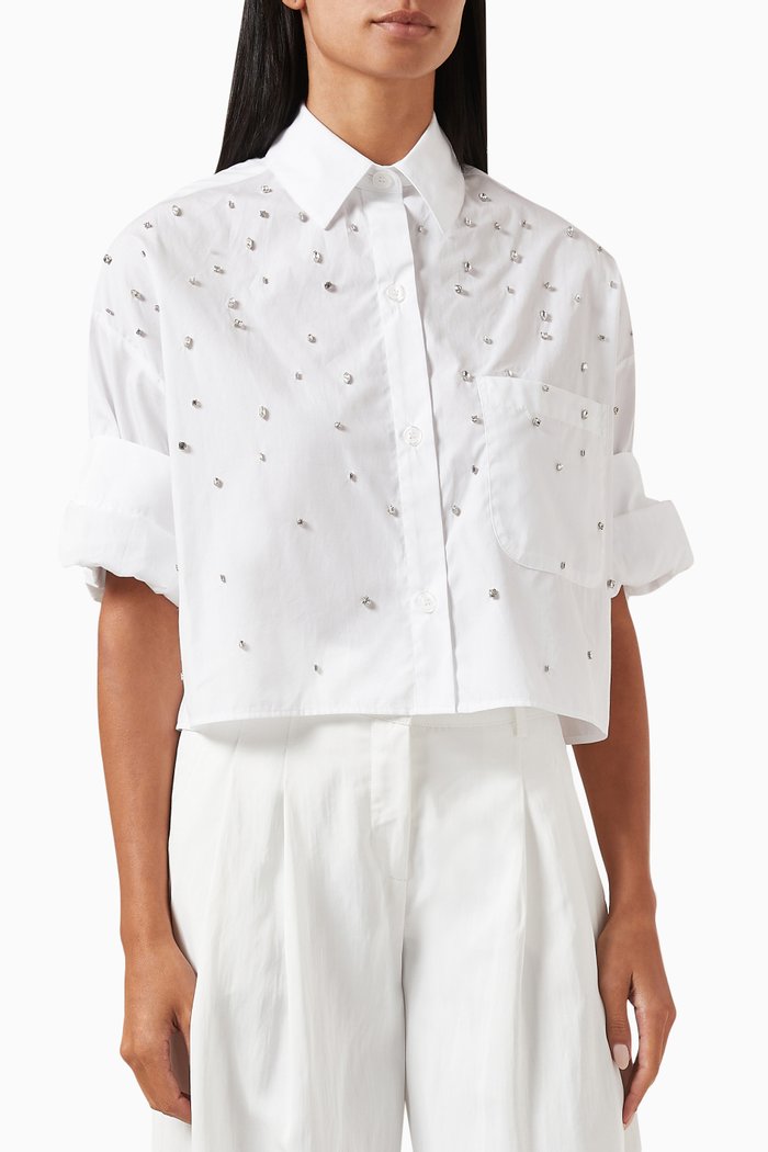 

Next Ex Crystal-embellished Shirt in Cotton, White