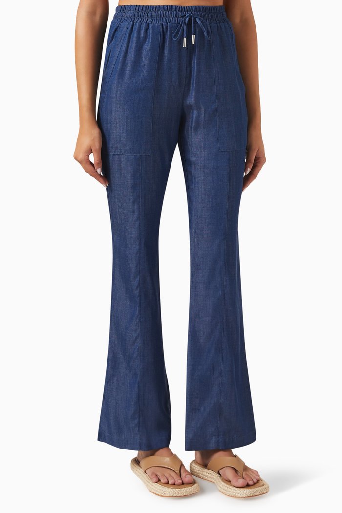 New Night Sweatpants in Hemp Denim, Blue