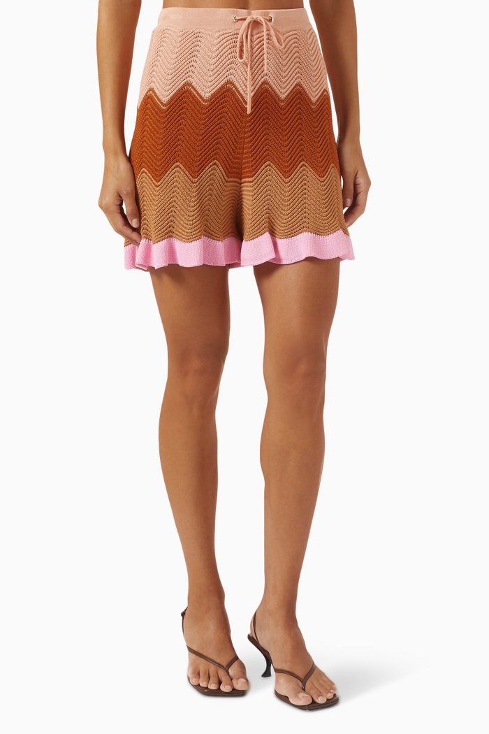 

Capucin Wave-stitch Shorts in Viscose-knit, Multicolour