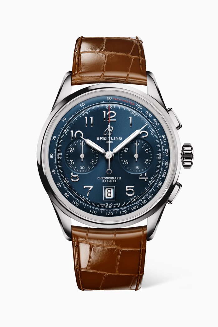 

Premier B01 Chronograph Stainless Steel & Leather Watch, 42mm, Blue