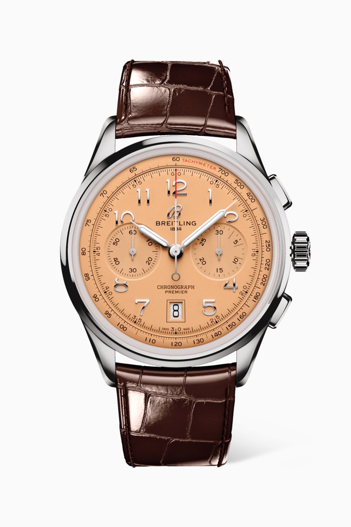 

Premier B01 Chronograph Stainless Steel & Leather Watch, 42mm, Brown