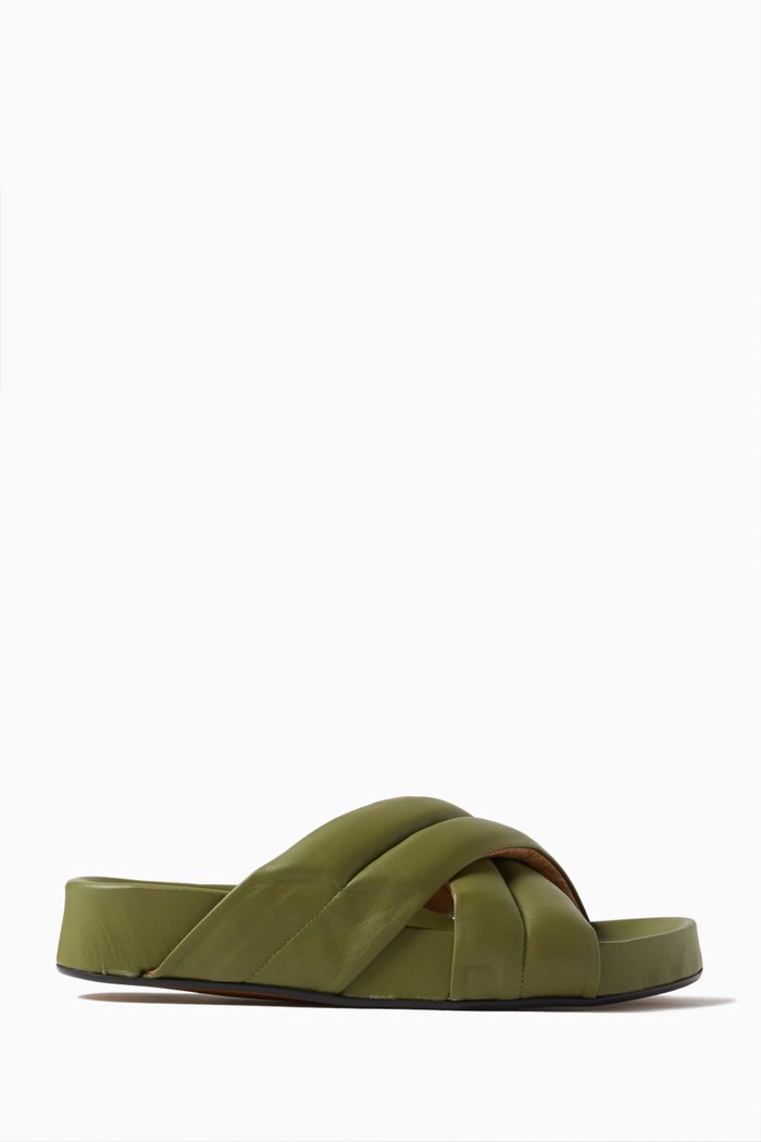 

Airali Slides in Nappa Leather, Green