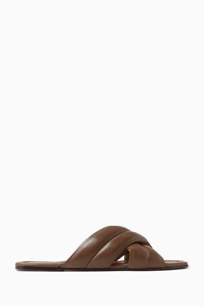 

Cotti Slides in Nappa Leather, Brown