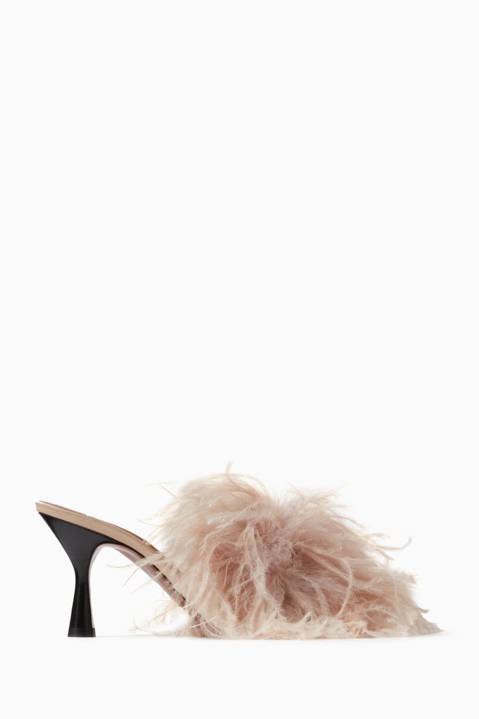 Costanza 75 Mule Sandals in Vachetta Leather, Neutral