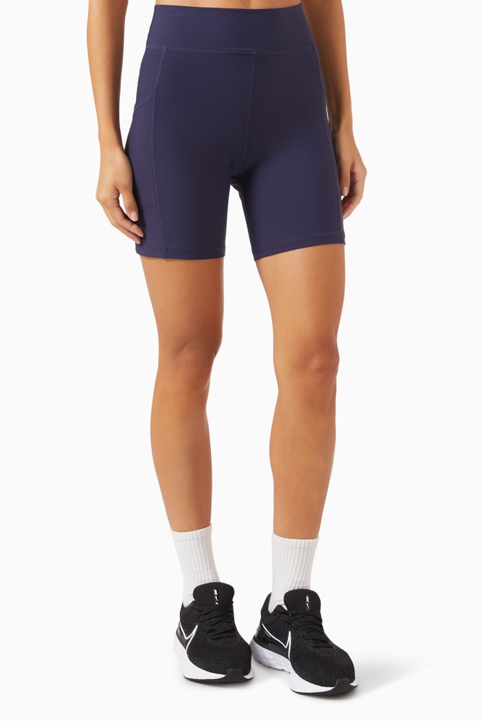 Peached Pocket 6" Spin Shorts in Recycled Nylon, Blue