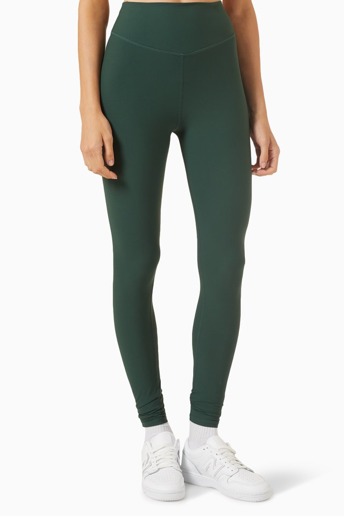 

Peached Full-length Pants in Recycled Nylon, Green