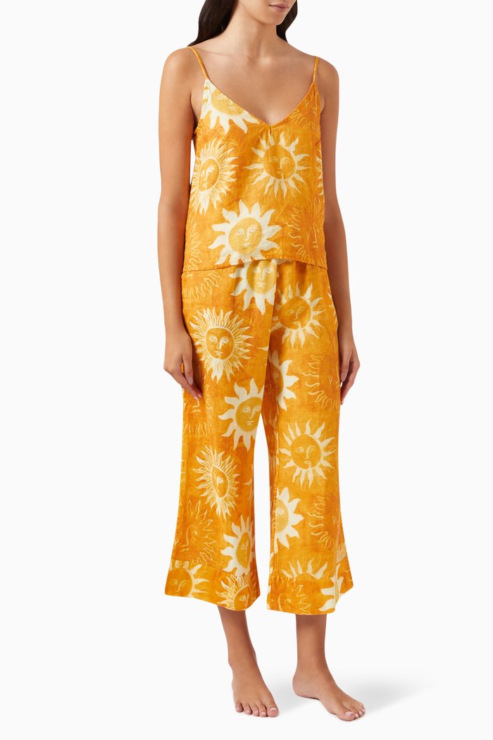 

Sol Cami & Wide-leg Pants Set in Linen, Orange