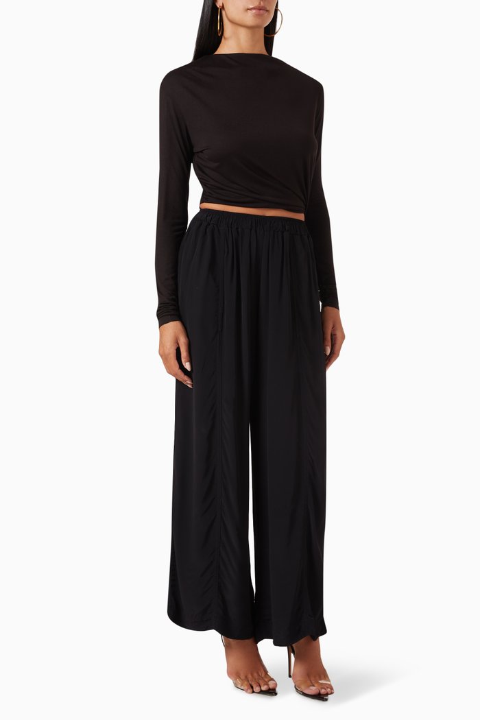

Tavi Slash & Drape Top in Micromodal, Black