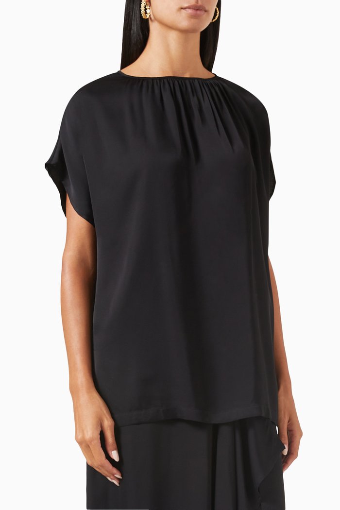 Amor Top in ENKA® Viscose, Black
