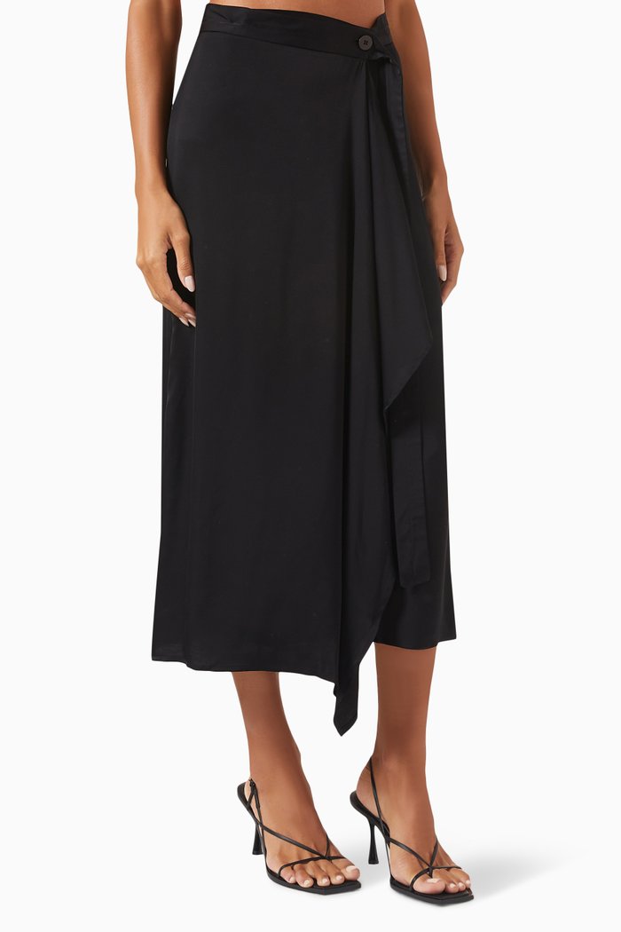 

Hydrus Midi Skirt in ENKA® Viscose, Black
